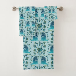 Roses In a Rough Patch Aqua バスタオルセット