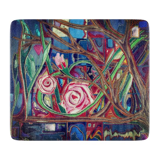 Roses, in the garden カッティングボード (正面)