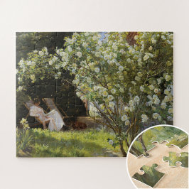 Roses. Marie Krøyer seated in the deckchair ジグソーパズル