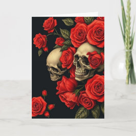 Roses n Skulls Valentine Card サンキューカード