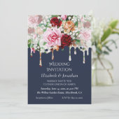 Roses on Blue Customizable Wedding Invitation (スタンド正面)