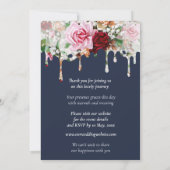 Roses on Blue Customizable Wedding Invitation (裏面)