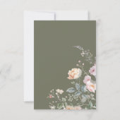 Roses on Olive Green Wedding Save The Date セーブザデート (裏面)