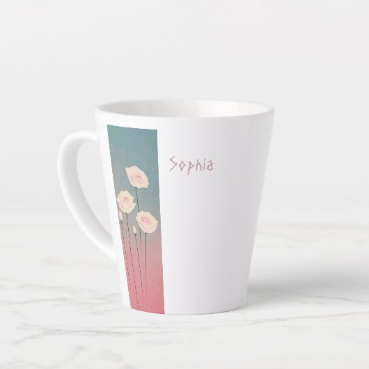 Roses, personalized カフェラテマグ (左アングル)