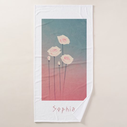 Roses, personalized バスタオル (バスタオル)