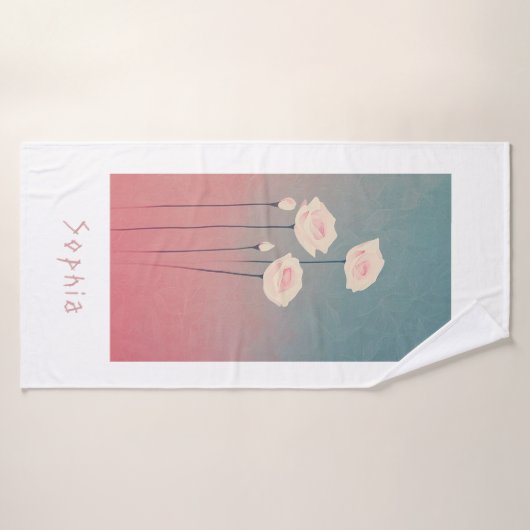 Roses, personalized バスタオル (バスタオル)
