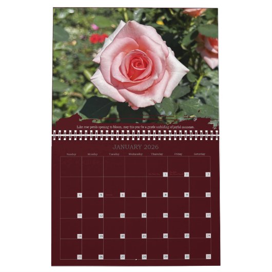Roses Photography Inspirational Quote Calendar カレンダー (1月 2026)