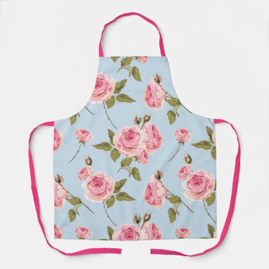 Roses & Polka Dots Pattern エプロン (正面)