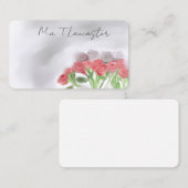 Roses, rose,watercolor purple floral business card 名刺 (正面/裏面)