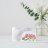 Roses, rose,watercolor purple floral business card 名刺 (スタンド正面)
