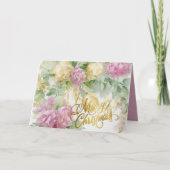 Roses Satin Ribbon Evergreen Mauve Cream Christmas シーズンカード (正面)