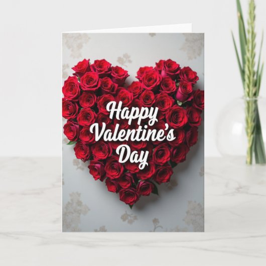 Roses Valentines Day Happy Card カード (正面)