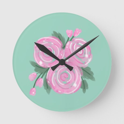 Roses Wall Clock ラウンド壁時計 (正面)