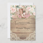 Roses Wine Boots Lace Quinceanera 招待状 (正面)