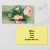 Roses With Butterfly Business Card 名刺 (正面/裏面)
