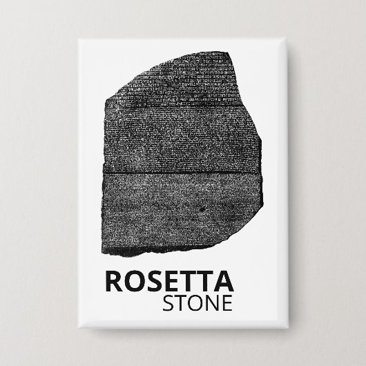 Rosetta Stone: Hieroglyph Ancient Egypt Language 缶バッジ (正面)