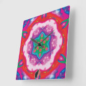 Rosette Kaleidoscope スクエア壁時計 (傾斜)