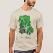 Rosette Succulentsメンズトップ Tシャツ (正面)