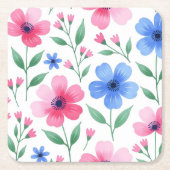  Rosewater Bloom Delight スクエアペーパーコースター (正面)