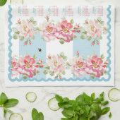 Rosewithaの水のストライブ柄2018のカレンダー キッチンタオル (折り畳み)