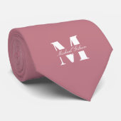 Rosewood Pink | Custom Monogram Wedding Groomsmen  ネクタイ (ロール)