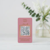 Rosewood Pink | Photo Online RSVP QR Code Wedding  エンクロージャーカード (スタンド正面)