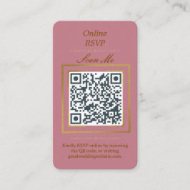 Rosewood Pink | Photo Online RSVP QR Code Wedding  エンクロージャーカード