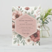 Rosewood Sage Bloom Wedding 招待状 (スタンド正面)