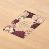 Rosewood, Terracotta Blush & Apricot Silk Wedding アクリル招待状 (レイダウン)