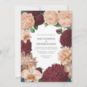 Rosewood, Terracotta Blush & Apricot Silk Wedding 招待状 (正面)