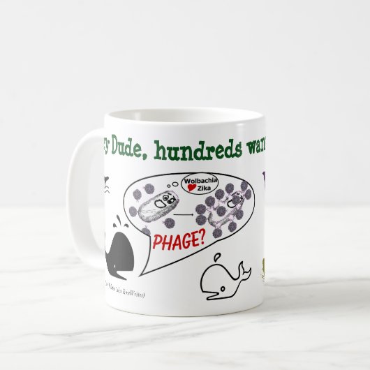 RoseWritesによる何百もの署名済みDude コーヒーマグカップ (正面左)