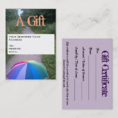 RoseWritesによる名刺のギフト証明書 割引カード (正面/裏面)