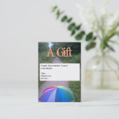 RoseWritesによる名刺のギフト証明書 割引カード (スタンド正面)