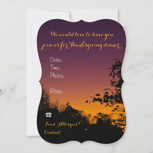 RoseWritesによる感謝祭企業のカード(Happy Thanksgiving (Happy T 招待状 (裏面)