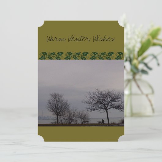 RoseWritesによる暖かい冬の願い(犬と) 招待状 (スタンド正面)