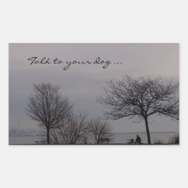 RoseWritesによる犬のステッカーに話す 長方形シール