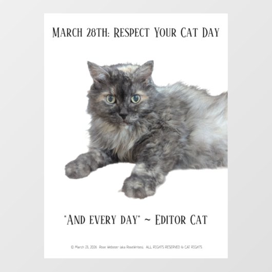 RoseWritesによる「猫の日を尊重する日」 ウィンドウサイン (シート)