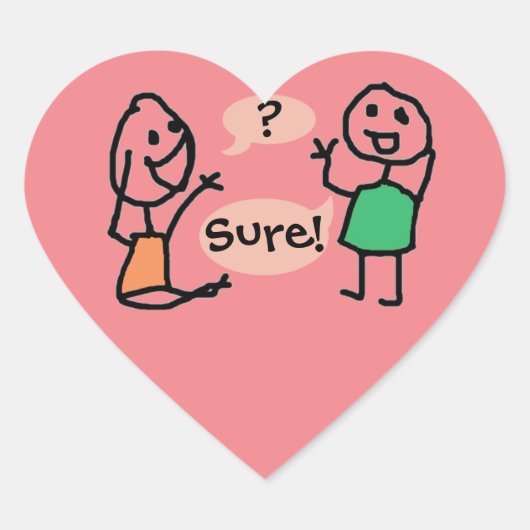 RoseWritesによるHey Wannaハートステッカー ハートシール (正面)