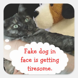 RoseWritesリラックスによるCatステッカー スクエアシール