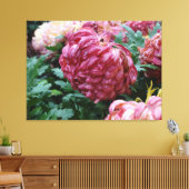 Rosey Mums in the Rain!on a キャンバスプリント (インサイチュ (リビング))
