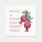 Rosh Hashanaユダヤ人の新年を願う。ポメグラネイト スタンダードカクテルナプキン (正面)