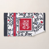 Rosh Hashana Greeting Bird, Trees & Pomegranates ハンドタオル (ハンドタオル)