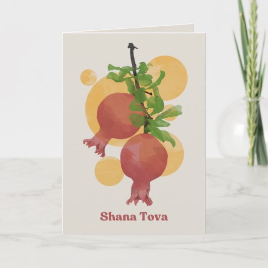 Rosh Hashana Shana Tovaユダヤ人新年 サンキューカード (正面)