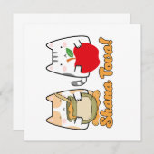 Rosh Hashanahかわいい猫 – ユダヤ人のお正月 サンキューカード (正面/裏面)