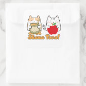 Rosh Hashanahかわいい猫 – ユダヤ人のお正月 スクエアシール (バッグ)