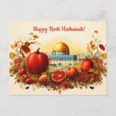 ✡️ Rosh HashanahとDome of Rock & apple ポストカード (正面)