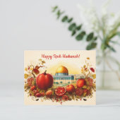 ✡️ Rosh HashanahとDome of Rock & apple ポストカード (スタンド正面)