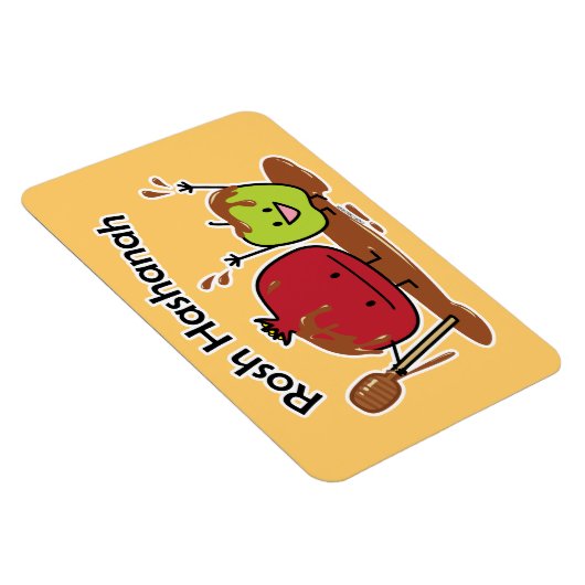 Rosh Hashanahのりんごのザクロの蜂蜜のユダヤ人の新しい マグネット (右側)