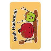 Rosh Hashanahのりんごのザクロの蜂蜜のユダヤ人の新しい マグネット (縦)