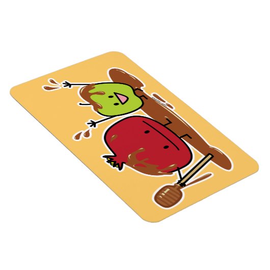 Rosh Hashanahのりんごのザクロの蜂蜜のユダヤ人の新しい マグネット (右側)